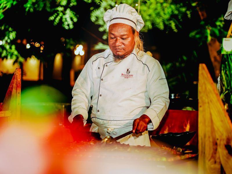 Chef cooking at a restaurant